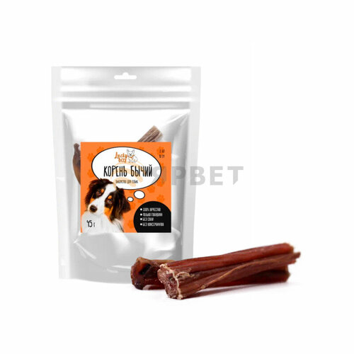 Лакомство для собак Lucky bits корень бычий, 2 шт.*10 см, 45 гр. (Лаки битс)