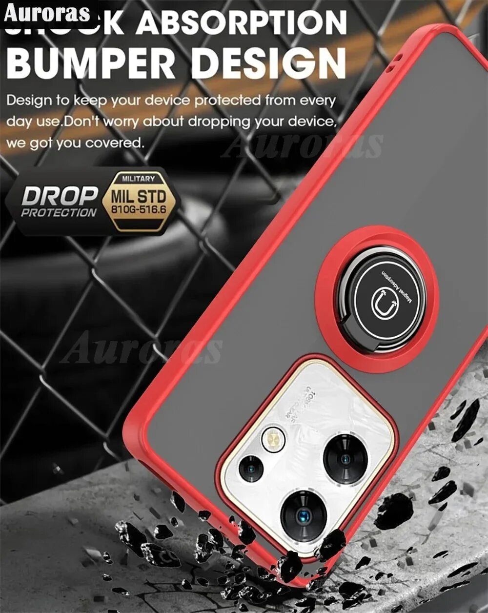 Auroras для Infinix Zero 30 4G чехол с магнитным кольцом, полупрозрачный однотонный Матовый Жесткий Чехол для InfinixZero 30 5G, задняя крышка, Green, Infinix Zero 30 4G — фото 1
