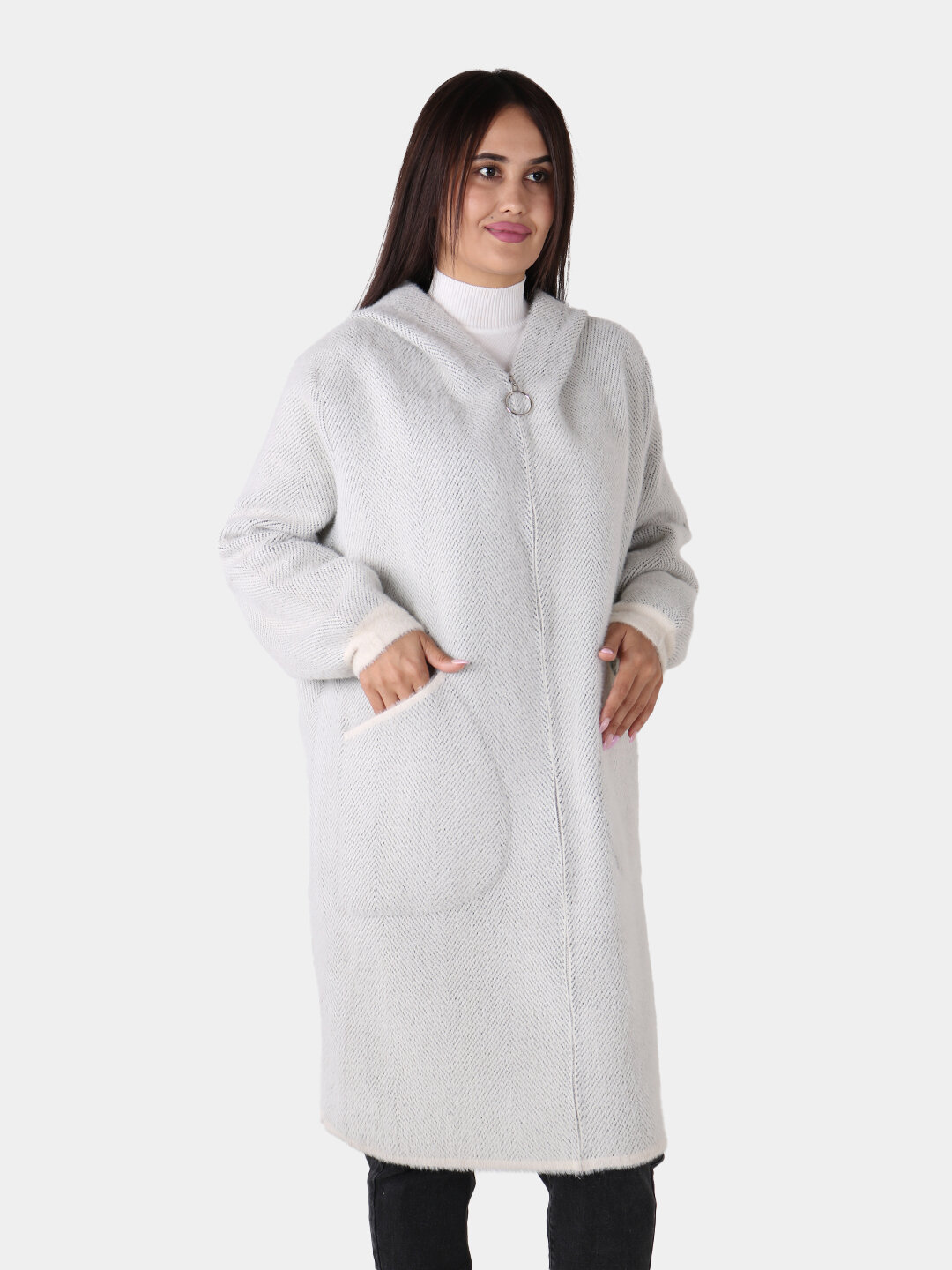 Пальто, размер One Size, белый