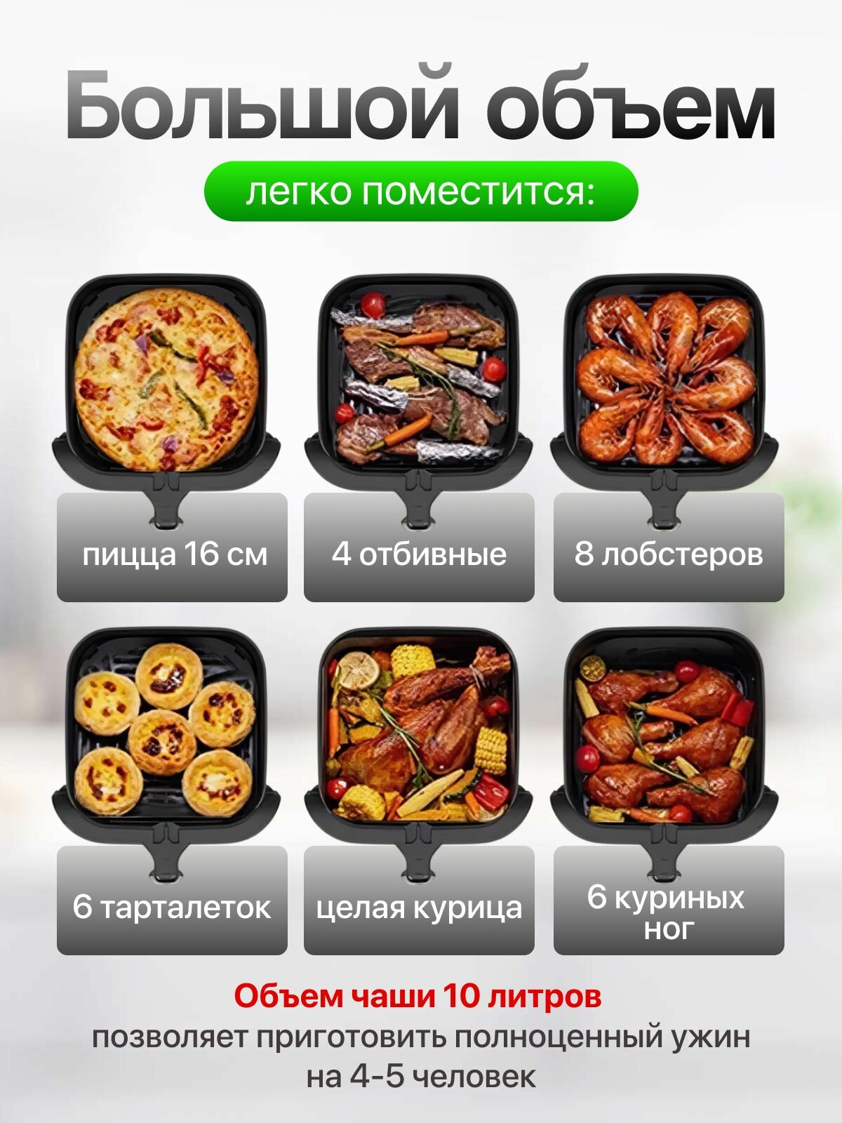 Аэрогрили Xiaomi Аэрогриль Xiaomi Аэрогриль, черный, черный матовый