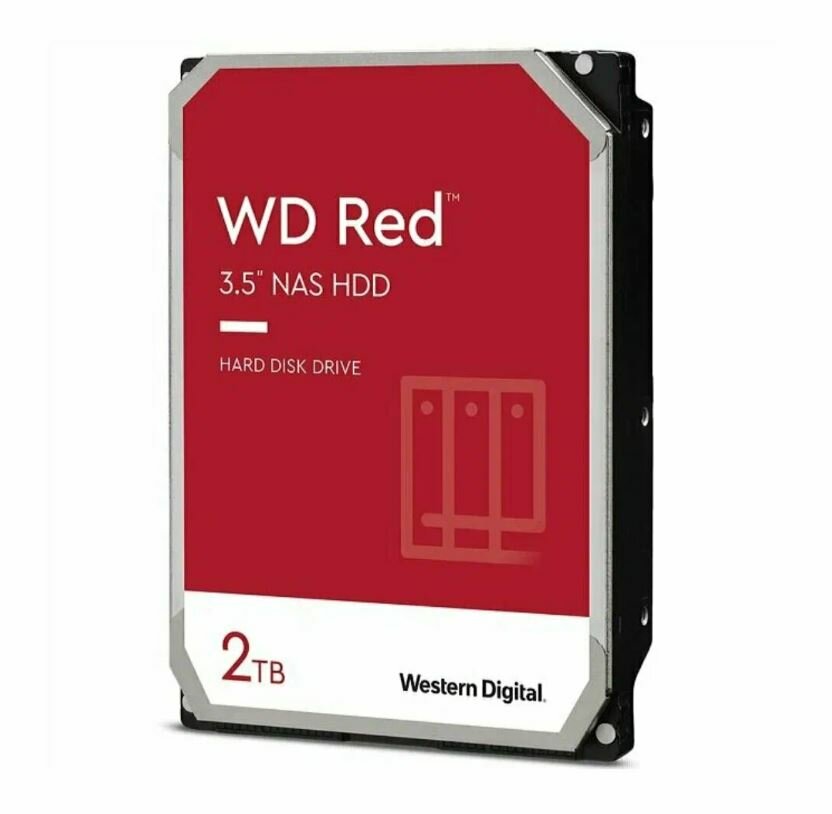 Жесткий диск WD Red Plus WD20EFPX 2Tб, SATA-III, форм-фактор 3.5 дюймов