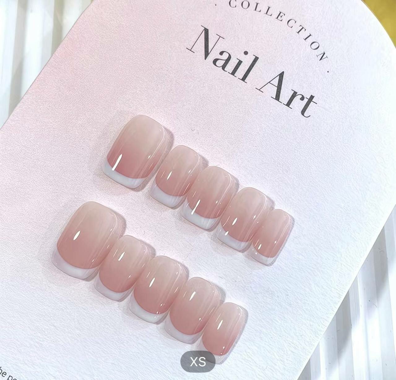 Накладные ногти Press-On, 10 шт, цвет Nude French, размер XS