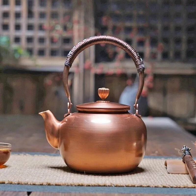 Oriental Чайник, 1.3 л, медная посуда для приготовления и хранения воды, объем 1,3 л