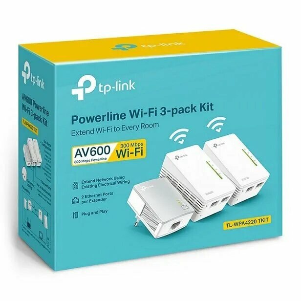 TP-Link TL-WPA4220T KIT AV600 PLC комплект с Wi-Fi расширителем 300 Мбит/с
