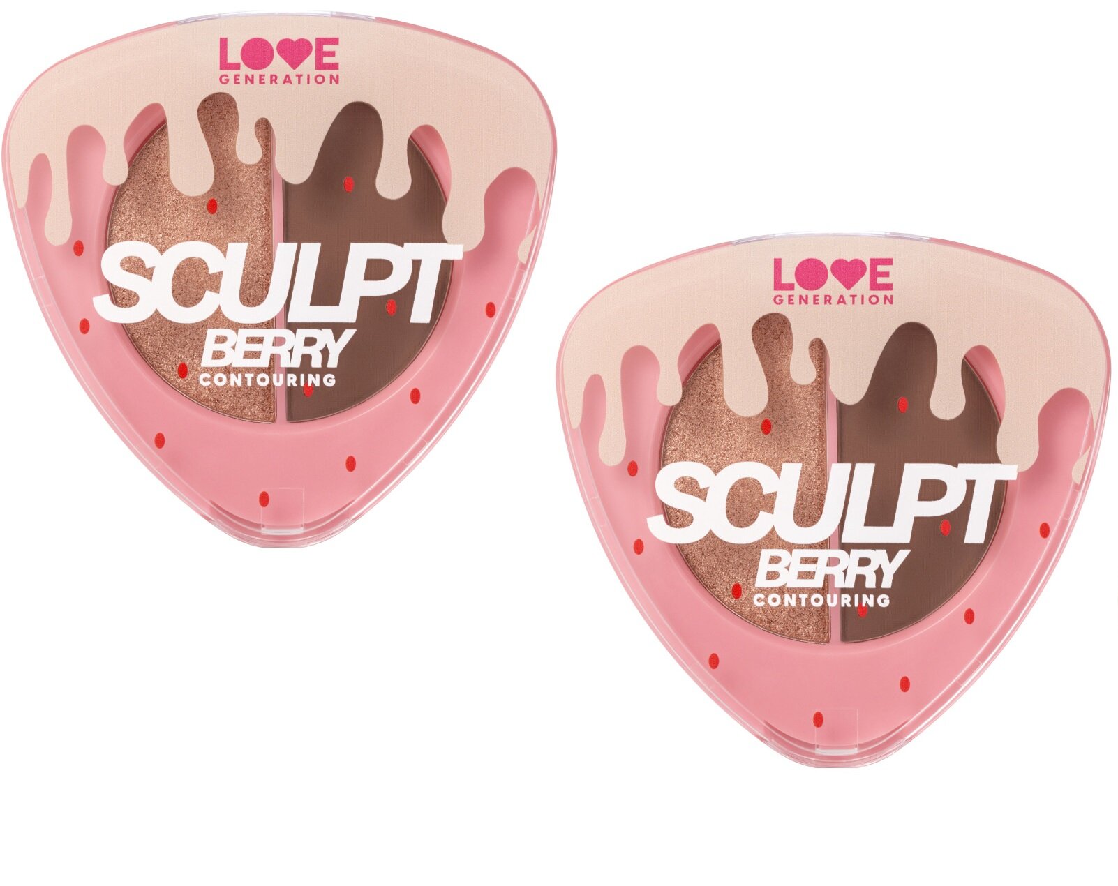 Палетка для контуринга лица Love Generation Contouring Face Palette "SculptBerry" тон 02 2шт