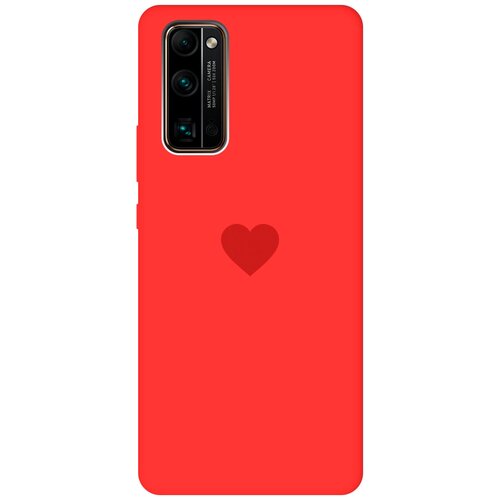 фото Силиконовая чехол-накладка silky touch для honor 30 pro+ с принтом "heart" красная gosso