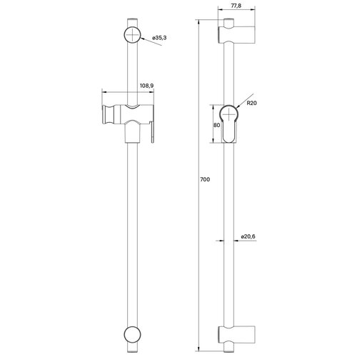 Стойка для душа IDDIS Ray (RAY70W0i17) iddis стойка для душа черная матовая ray iddis ray70b0i17