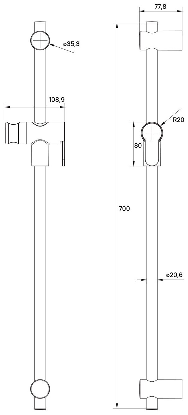 фото Стойка для душа IDDIS Ray (RAY70W0i17)