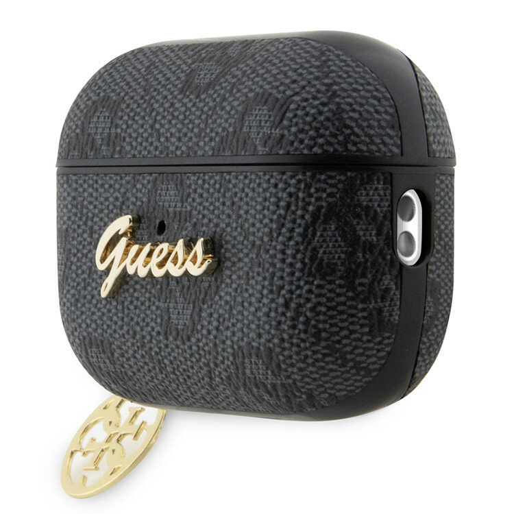 Чехол Guess PU leather 4G with metal logo and Heart charm для Airpods Pro 2 (2022), черный