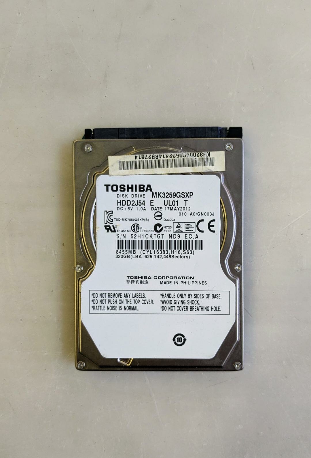 Жесткий диск Toshiba 320 ГБ MK3259GSXP