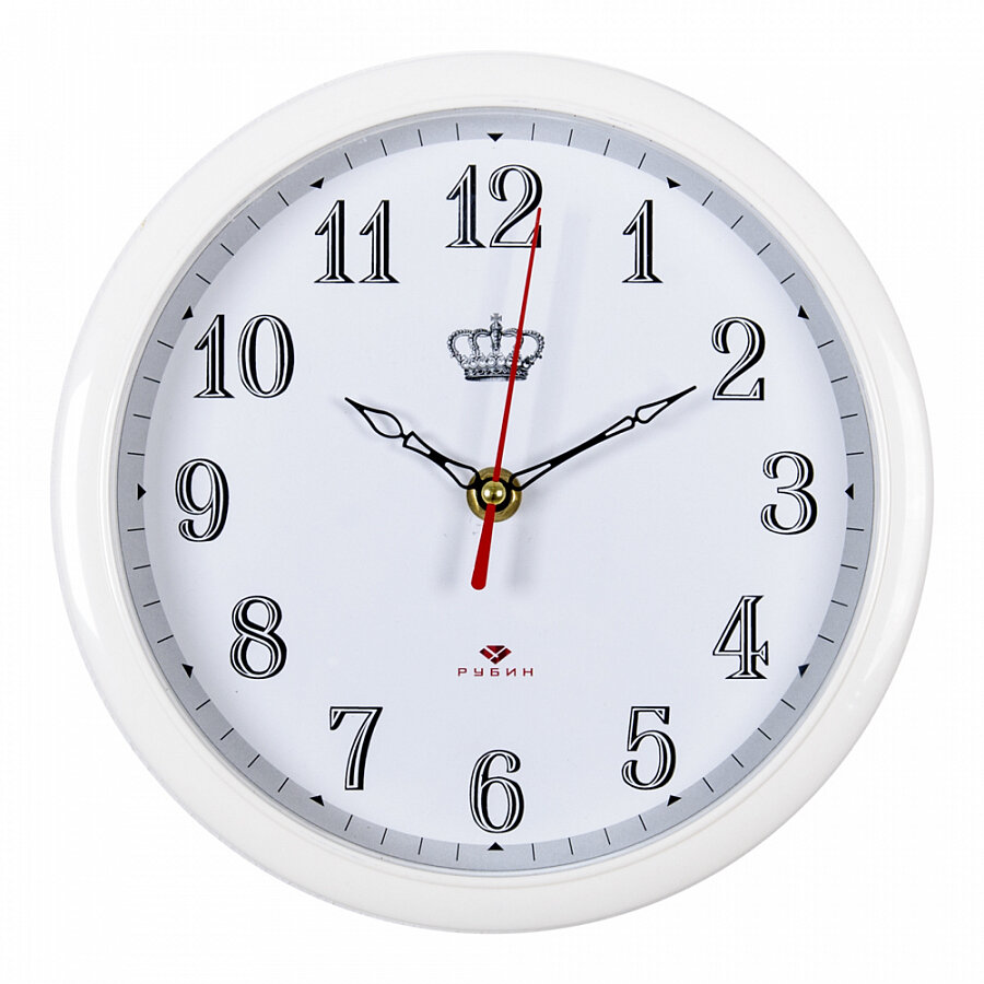 Часы настенные Рубин круглые d 22 см, корпус белый "Императорские" (2222-326)