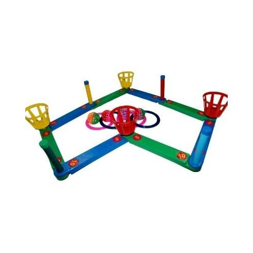 Игра кольцеброс, шароброс 4 шара и 4 кольца детская спортивная игра кольцеброс арт 2045423