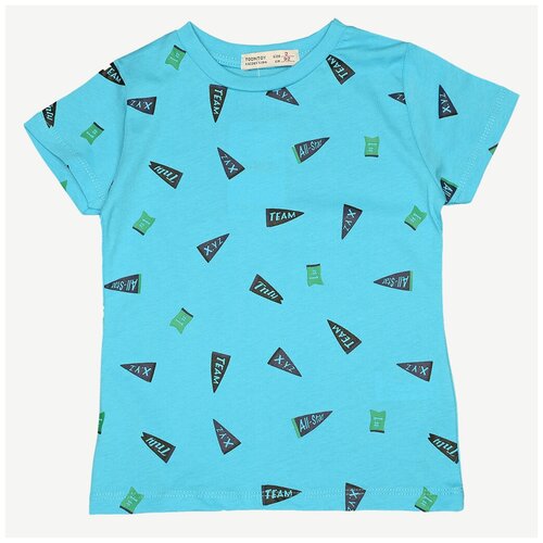 фото Футболка хлопковая с принтом - голубой - 1 год toontoy