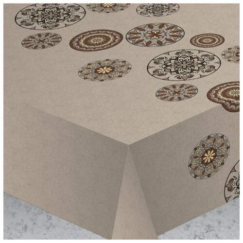 Скатерть термостойкая влагоотталкивающая ALBA Вагнер 140х120 см, цвет темно-бежевый