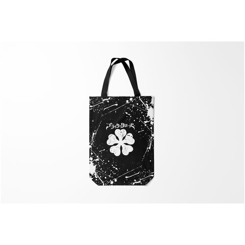 фото Сумка-шоппер / 31х42 см / аниме / черный клевер с белыми мазками burnettie