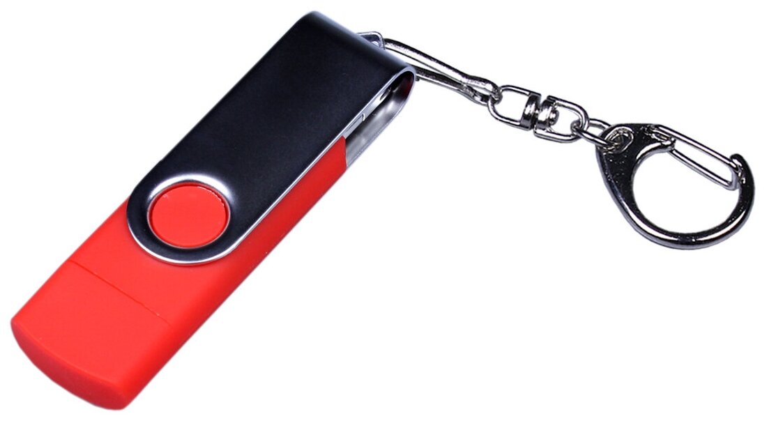 Флешка Фламенко с USB Type-C (64 Гб / GB USB 3.0/USB Type-C Красный/Red OTG_TC_030 для телефона и компьютера)