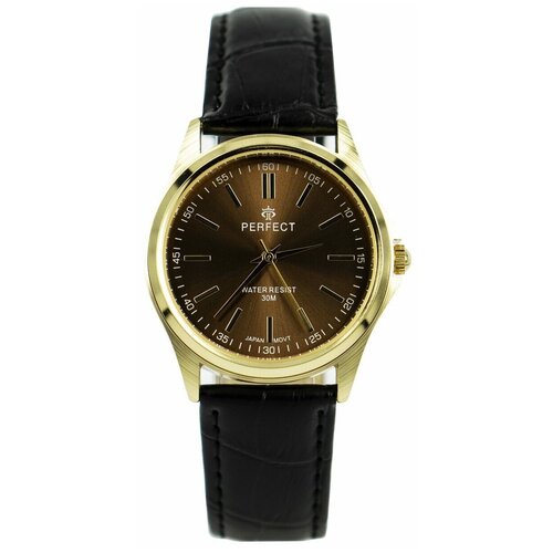фото Perfect часы кварцевые, на батарейке, мужские, на кожаном ремне, металлический браслет, японский механизм наручные c424-9