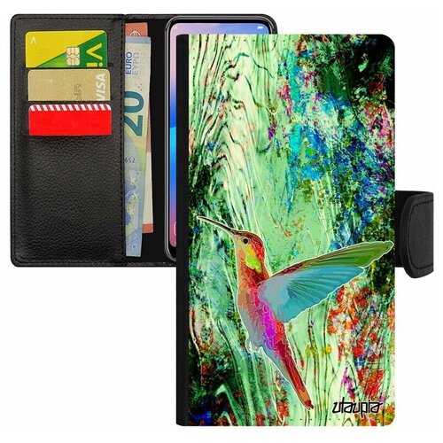 фото Чехол книжка для мобильного apple iphone 8, "колибри" полет птицы utaupia