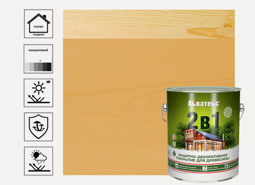 Изображение товара Покрытие Акватек текстурное 2в1 сосна 2,7 л для защиты древесины
