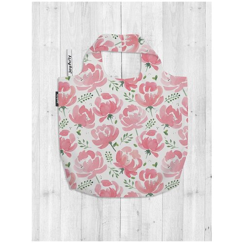 фото Сумка авоська joyarty "нарисованные розы" 46x65x7 см