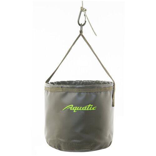 Ведро Aquatic В-08 для замешивания корма (герметичное, с шнуром на карабине) Хаки