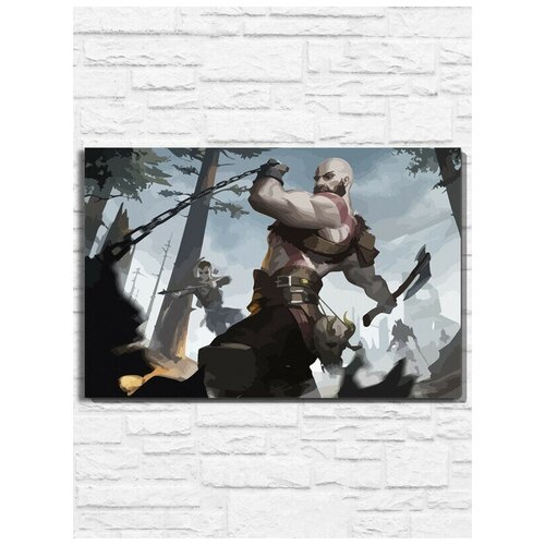 Картина по номерам на холсте игра god of war 4 - 9601 Г 30x40