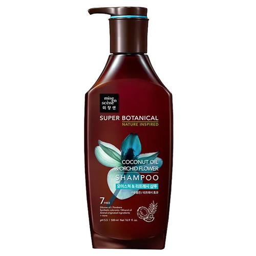 Купить Увлажняющий шампунь Mise En Scene Super Botanic Moistuer And Refressing Shampoo Coconut Oil And Orchid Flower, 500 мл