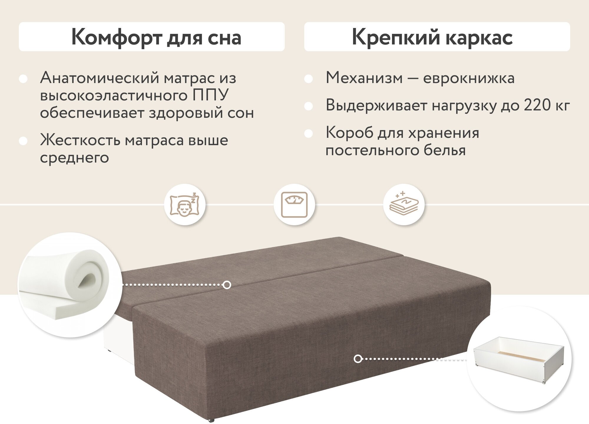 Диван тканевый прямой D1 furniture Каир