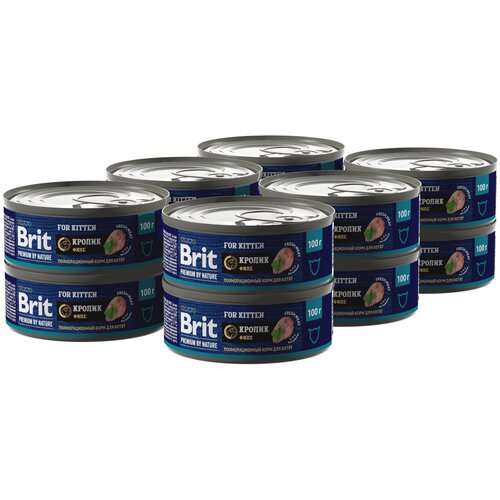 Brit Premium by Nature влажный корм для котят, с мясом кролика (12шт в уп) 100 гр