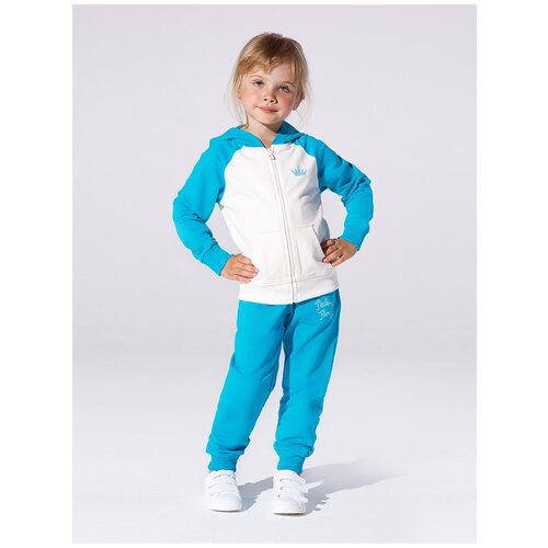 фото Ud 1626 костюм детский спортивный для девочек для физкультуры толстовка и брюки для садика бирюзовый белый размер 104 на 4 года mini maxi