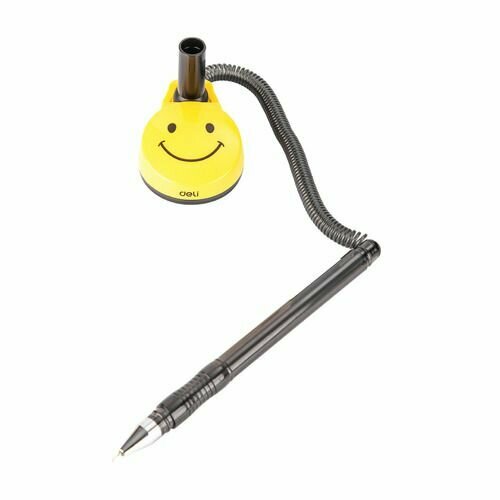 Ручка шариков. Deli EQ50-BK авт. корп. черн/прозрачный d=0.7мм чернила черн. (1шт) на подставке резин