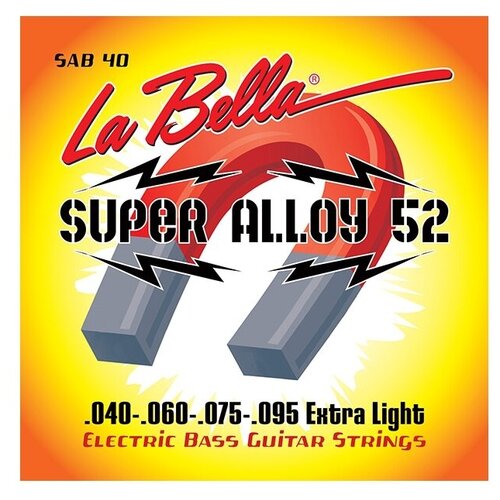 Струны для бас-гитары LA BELLA SAB40 Super Alloy 52
