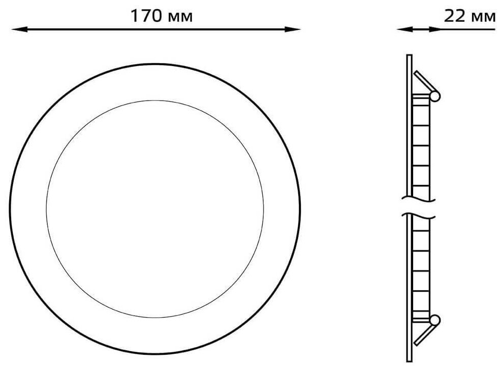 Светильник Gauss Slim круг 15W 1100lm 4000K 180-265V LED 939111215 - фотография № 2