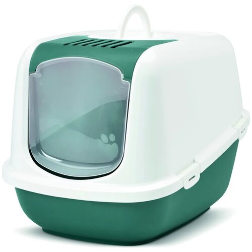 Туалет для кошек NESTOR JUMBO (66 x 48 x 46 см) белый/холодный-зеленый SAVIC