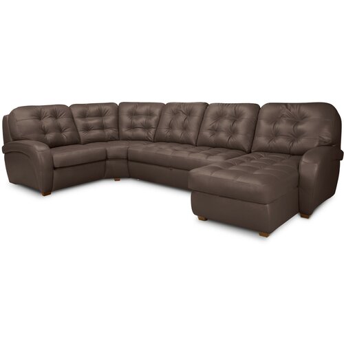 Угловой диван с оттоманкой Соло Galaxy Brown 373x219 286818₽