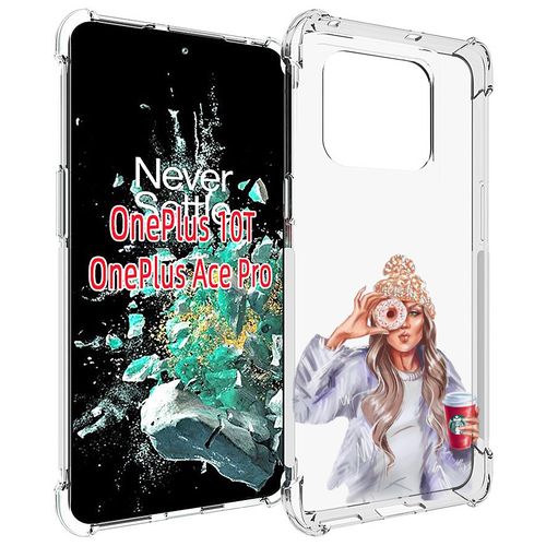 Чехол MyPads современная-девушка-в-свитере женский для OnePlus 10T задняя-панель-накладка-бампер