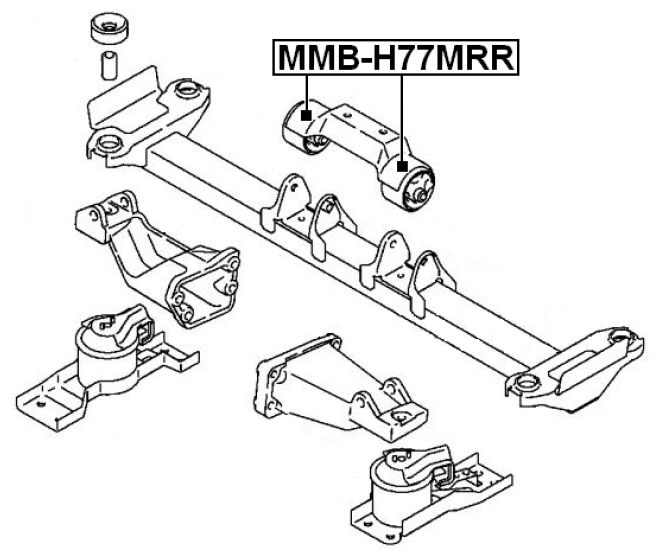 FEBEST MMB-H77MRR (MB922957 / MMBH77MRR / MR267868) сайлентблок задней подушки двигателя Mitsubishi (Мицубиси)