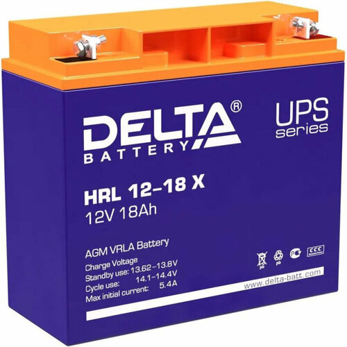 Батарея для ИБП Delta HRL 12-18 X (12В/18Ah) аккумуляторная батарея delta hrl 12 80 x