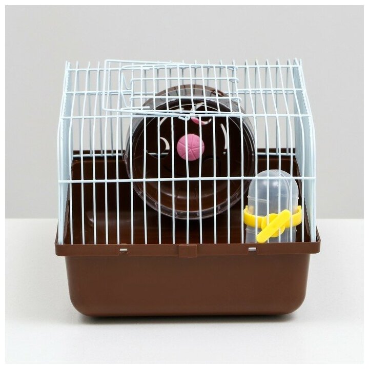 Пижон Клетка для грызунов "Пижон", 27 х 21 х 17 см, коричневая - фотография № 3