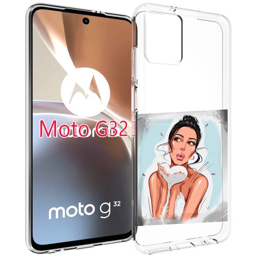 Чехол MyPads девушка-с-пеной женский для Motorola Moto G32 задняя-панель-накладка-бампер
