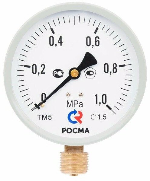 Манометр М2 радиальный ТМ-510Р.00 0.0.6 МРа 1/2' кл.1.5, цвет-серый | код 00000006817 | росма (10шт. в упак.)
