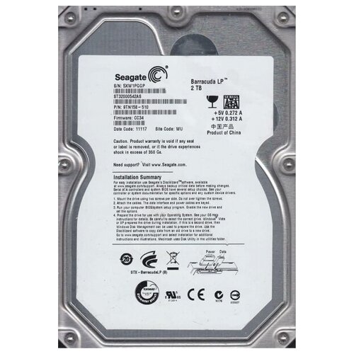 2 ТБ Внутренний жесткий диск Seagate 9TN158 (9TN158)