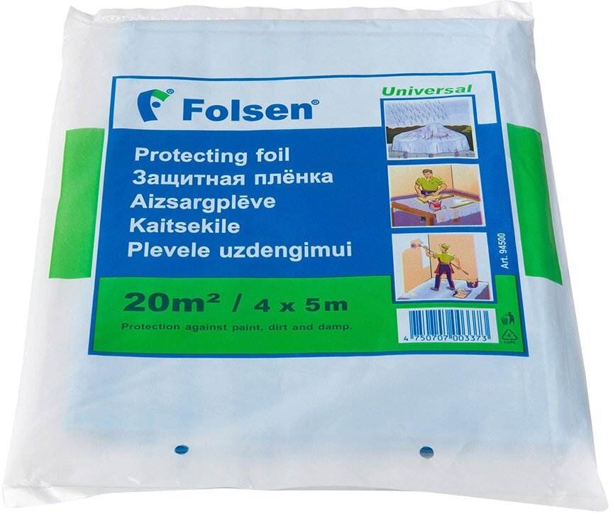 Пленка защитная Folsen 7 мкм 4х5 м (20 кв. м)