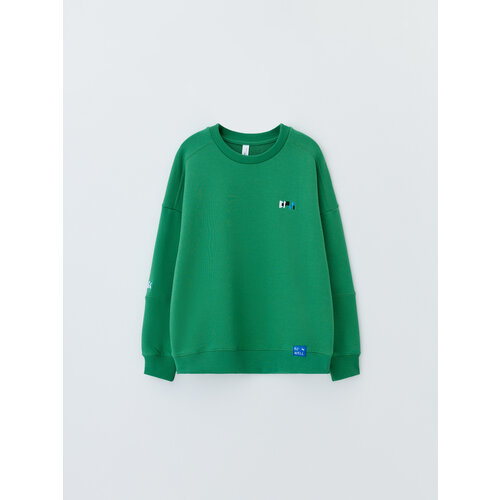 Свитшот Sela, размер 164, зеленый куртка sela размер 164 зеленый