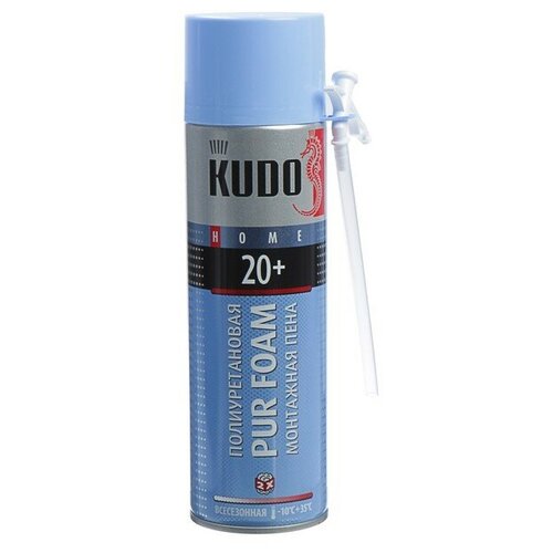 Монтажная пена KUDO HOME20+, адаптерная, всесезонная, выход 20 л, 650 мл kudo очиститель пены kudo 650 мл