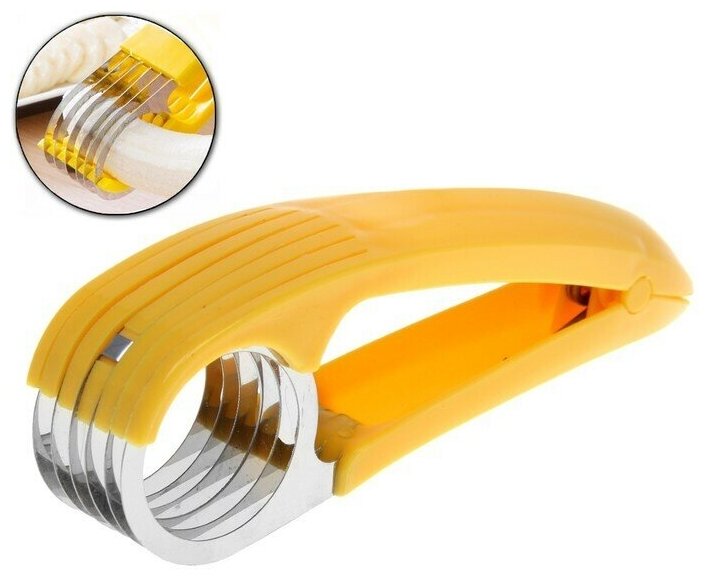 Нож-шинковка / Нож для бананов / Нож для нарезки бананов / Нож для нарезки фруктов и овощей, желтый - фотография № 1