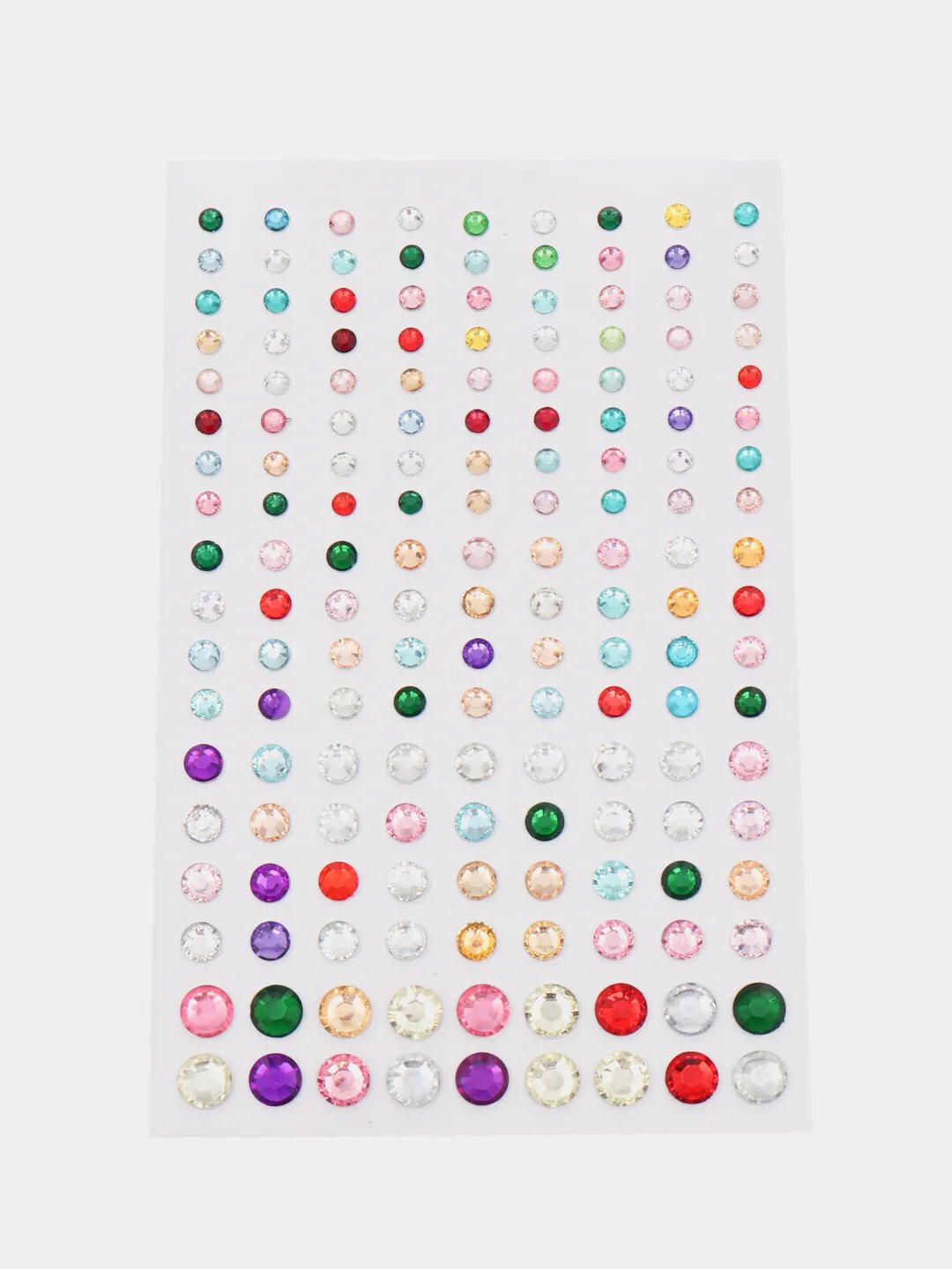 фото Стразы самоклеящиеся для лица, тела, ногтей, волос и макияжа, разноцветные