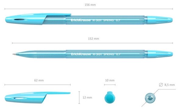 Ручка шариковая неавт ErichKrause R-301 Spring Stick 0.7, цвет чернил синий