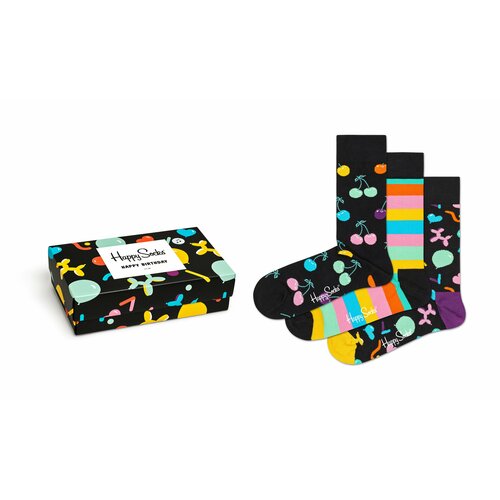 носки happy socks размер 41 46 черный мультиколор Носки Happy Socks, размер 41-46, черный, мультиколор