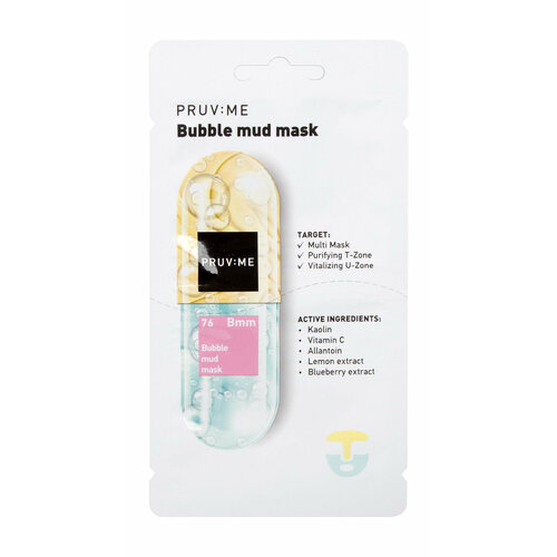 Купить Bmm 76 Bubble mud mask Маска для лица глиняная пузырьковая очищающая, 2 х 6 г, PRUV:ME